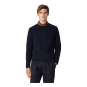 Kasjmier Jacquard Crewneck Sweater Massimo Alba , Blue , Heren