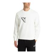 Effen Logo Geborduurde Sweatshirt Emporio Armani , White , Heren