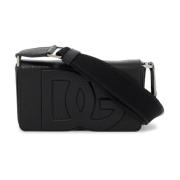 Mini Leren Crossbody Tas met Schouderband Dolce & Gabbana , Black , Da...