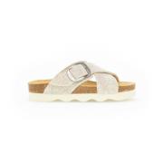 Beige Textiel Kruisband Sandalen Gabor , Beige , Dames