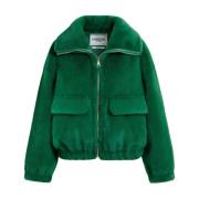 Oversized Faux Fur Jas Essentiel Antwerp , Green , Dames