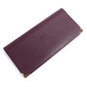 Pre-owned Leather wallets Cartier Vintage , Red , Dames