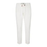 Fluweel Katoen Modal Jogger Broek Eleventy , White , Heren