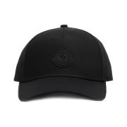 Zwarte Baseballpet met Logo Moncler , Black , Dames