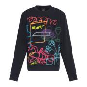 Sweatshirt met Print PS By Paul Smith , Black , Heren