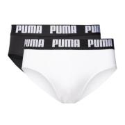 Heren dagelijkse slips 2-pack zwart/wit Puma , White , Heren