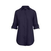 Lichtblauw Linnen Overhemd Lange Mouw Ralph Lauren , Blue , Dames