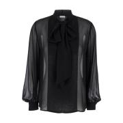 Zwart Blouse Shirt Elegant Stijlvol P.a.r.o.s.h. , Black , Dames