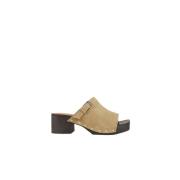 Macarena Leren Klompen Anaki , Beige , Dames