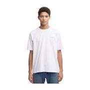 Relaxed Tee T-shirt Denham The Jeanmaker , White , Heren