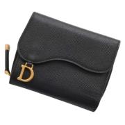 Pre-owned Leather wallets Dior Vintage , Black , Dames