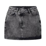 Asymmetrische Denim Mini Rok Alix The Label , Gray , Dames