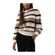 Beige Gestreepte Pullover Trui Minus , Multicolor , Dames