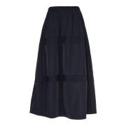 Gestreepte taffeta ballonrok Vicario Cinque , Black , Dames