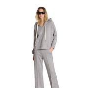 Sportieve Jersey Hoodie met Lurex Mason's , Gray , Dames