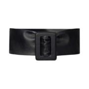 Brede Leren Riem Zwarte Gesp Christal Mes Demoiselles , Black , Dames