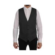 Grijs Katoen Rayon Vest Dolce & Gabbana , Gray , Heren