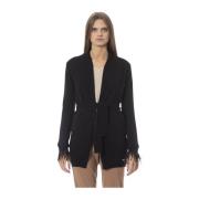 Trend Cardigan met Riem en Veren Baldinini , Black , Dames