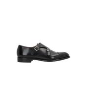 Zwarte Monk Strap Leren Schoenen Doucal's , Black , Heren