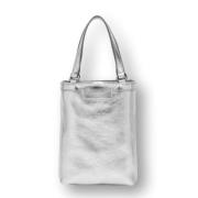 Mini metallic leren handtas Gianni Chiarini , Gray , Dames