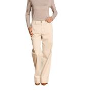 Satin Relaxte Pasvorm Chino Broek Mason's , Beige , Dames