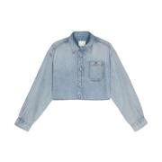 Denim 4G Motif Shirt Givenchy , Blue , Dames