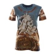 Dames Angels Korte Mouw T-shirt Dolce & Gabbana , Blue , Dames