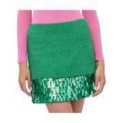 Korte Boucle Rok met Pailletten Pinko , Green , Dames