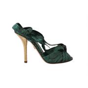 Smaragd Exotische Hak Sandalen Dolce & Gabbana , Green , Dames