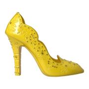 Gele Kristal Cinderella Hakken Schoenen Dolce & Gabbana , Yellow , Dam...