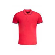 Rode Katoenen Polo Shirt met Borduurwerk Cavalli Class , Red , Heren