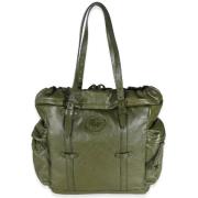 Pre-owned Leather totes Gucci Vintage , Green , Dames