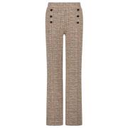 Stretch Tweed Broek Tramontana , Beige , Dames