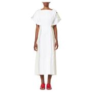 Moderne Smock Jurk met Knopen Plan C , White , Dames