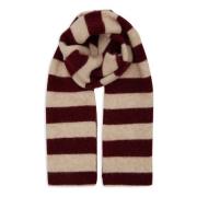 Burgundy Alpaca Wol Sjaal Twee-Tone Strepen Gallo , Multicolor , Dames