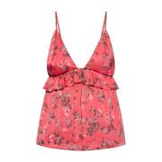 Bloemenmotief top Ganni , Pink , Dames