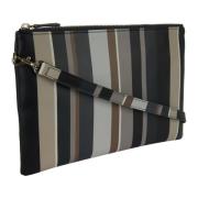 Multicolour Streep Leren Clutch Gallo , Multicolor , Dames