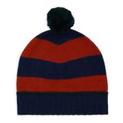 Blauwe Beanie met Twee-Tone Strepen Gallo , Multicolor , Unisex