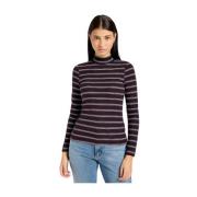 Geribbelde Longsleeve Top Lee , Black , Dames