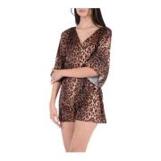 Jumpsuit 3/4 Mouw F**k , Brown , Dames