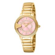 Gouden Accent Analoge Horloge Damescollectie Just Cavalli , Yellow , D...