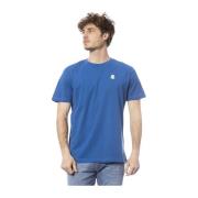 Blauw Logo Print Katoenen T-shirt Invicta , Blue , Heren