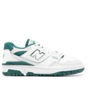 Witte Leren Sneakers Inzet Ontwerp New Balance , White , Heren