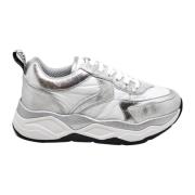 Zilver Metallic Sneakers Voile Blanche , Gray , Dames