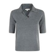 Boucle Polo Shirt Vince , Gray , Dames