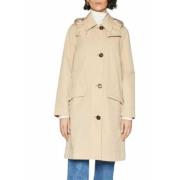 Beige Trenchcoat met Afneembare Capuchon Barbour , Beige , Dames