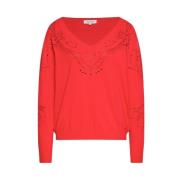 V-hals Trui Desigual , Red , Dames