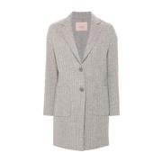 Pailletversierde Wollen Jas Twinset , Gray , Dames