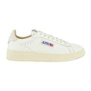 Lage Leren Sneakers met Suède Inzet Autry , White , Dames