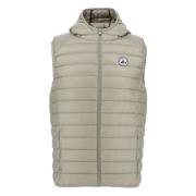 Mouwloze gewatteerde jas met capuchon Jott , Beige , Dames